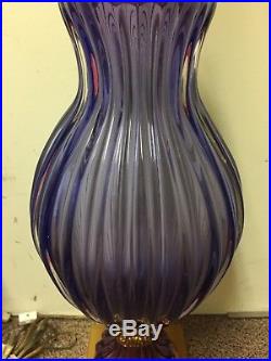Marbro Company Pair Vintage Murano Lamps Rare Venetian Glass