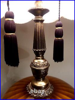 Marbro Style Lamp Hollywood Regency Blown Glass Marble Base MCM Original Vintage