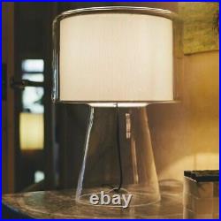 Marset Large Mercer Table Lamp w Cotton Shade in Blown Glass