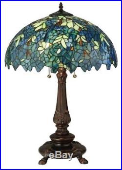 Meyda Tiffany 124815 Nightfall Wisteria 26 Tall Table Lamp with Stained Glass