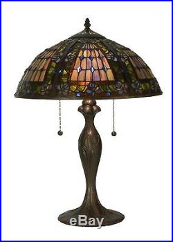 Meyda Tiffany 22.5 Inch H Fleur-de-lis Table Lamp Stain Glass 81447