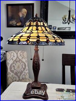 Meyda Tiffany Style (26984) Table Lamp Light Stained Glass Shade Desk Art Mosaic