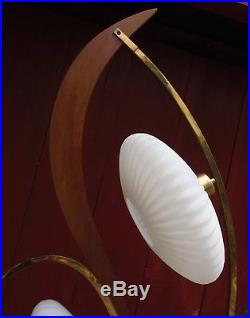 Mid Century Danish Table Lamp UFO Glass Shades