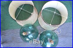 Mid Century Fishing Float Glass Ball Table Lamps 1940's-50's Vintage Nautical #2