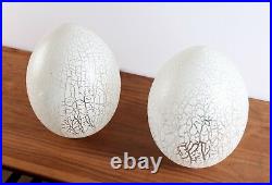 Mid Century Modern Pair Unique Venini Murano Glass Egg Table Lamp