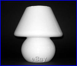 Mid Century Modern White Opaque Art Glass 9 Mushroom Lamp
