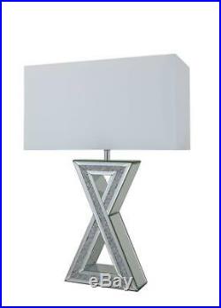 Mirror'X' Table Lamp with sparkling crystal glitz crushed diamond bedside CIMC