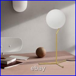 Modern 1-Light Glass Globe Table Lamp Contemporary Minimalist Tall Gold