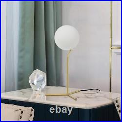 Modern 1-Light Glass Globe Table Lamp Contemporary Minimalist Tall Gold