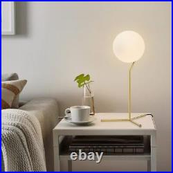 Modern 1-Light Glass Globe Table Lamp Contemporary Minimalist Tall Gold