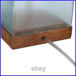 Modern Coastal Table Lamps Set of 2 Blue Glass for Living Room Bedroom