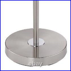 Modern Floor Lamp With Table Glass Brushed Nickel USB Outlet For Living Room