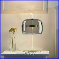 Modern Glass Table Light Desk Lamp Metal Lighting Smoke Grey Color Lamp Fixture