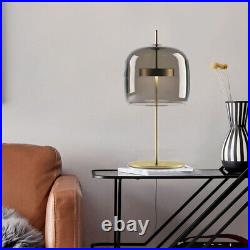 Modern Glass Table Light Desk Lamp Metal Lighting Smoke Grey Color Lamp Fixture