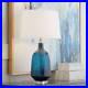 Modern Table Lamp 27 1/4 Tall Nickel Blue Art Glass White Shade for Living Room