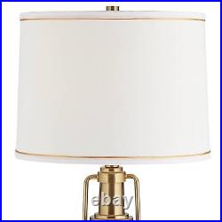 Modern Table Lamp 28 3/4 Tall Brass Glass with LED Nightlight Bedroom Bedside