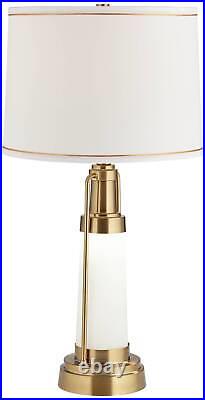 Modern Table Lamp 28 3/4 Tall Brass Glass with LED Nightlight Bedroom Bedside