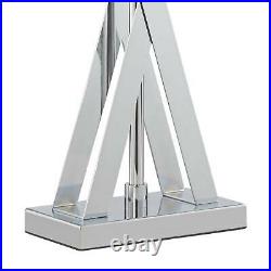 Modern Table Lamp Chrome Metal X-Shaped for Living Room Bedroom Bedside Office