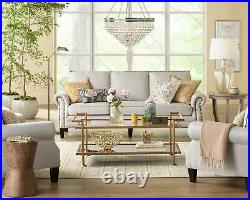 Modern Table Lamp Clear Champagne Glass Jar for Living Room Family Bedroom
