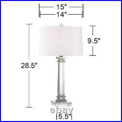 Modern Table Lamp Crystal Column Geneva White for Living Room Bedroom Bedside