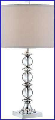 Modern Table Lamp Crystal Glass Globe Chrome for Living Room Bedroom Nightstand