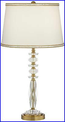 Modern Table Lamp Gold Metal Clear Crystal Glass for Bedroom Bedside Nightstand