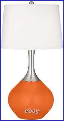 Modern Table Lamp Invigorate Orange Glass Brushed Steel for Living Room Bedroom