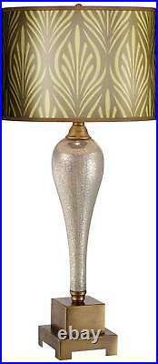 Modern Table Lamp Mercury Glass Calathea Giclee Shade for Living Room Bedroom