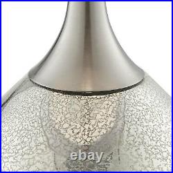 Modern Table Lamp Mercury Glass Silver Sheer Twin for Living Room Bedroom