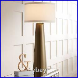 Modern Table Lamp Tapered Tall Dark Gold Glass for Living Room Family Bedroom