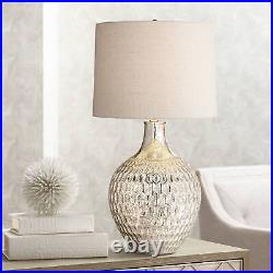 Modern Table Lamp Textured Mercury Glass for Living Room Bedroom Bedside Office
