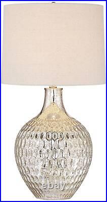Modern Table Lamp Textured Mercury Glass for Living Room Bedroom Bedside Office