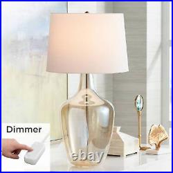 Modern Table Lamp with Table Top Dimmer Clear Champagne Glass Jar Living Room