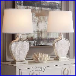 Modern Table Lamps Set of 2 Mercury Glass Gourd for Living Room Bedroom