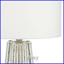 Modern Table Lamps Set of 2 Metal Fluted Mercury Glass for Living Room Bedroom