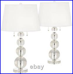 Modern Table Lamps Set of 2 Stacked Crystal Spheres Glass for Living Room