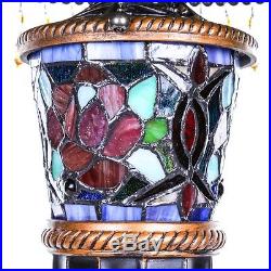 Multicolor Stained Glass And Resin 27.5-inch High Parisian Double-lit Table Lamp