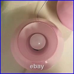 Mushroom Lamp Pink Glass Table lamp With US plug Comes With Lightbulb