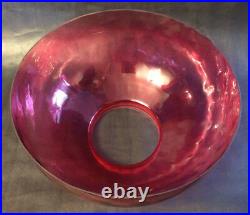 NEW 14 Cranberry Dot Optic Hanging Table Glass Oil Lamp Dome Shade -Made in USA