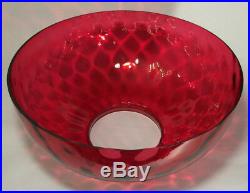 NEW 14 Ruby Dot Optic Glass Dome Shade For Library, Table Lamp USA Made #DS005R