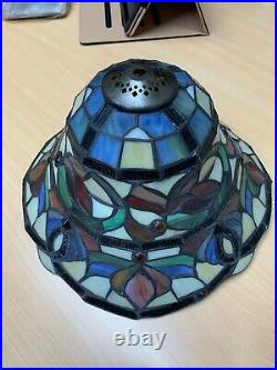 NEW! Handcrafted Stained Glass Tiffany Style Table Lamp 18H x 12W (1201)