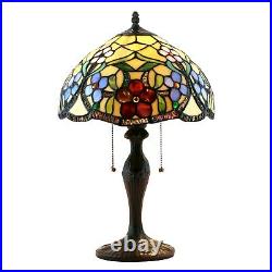 NEW! Handcrafted Stained Glass Tiffany Style Table Lamp 19H x 12W (1227)