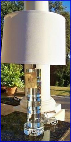 NEW Lauren by Ralph Lauren Large 28 Farrah Crystal Cylinder Table Lamp NWT