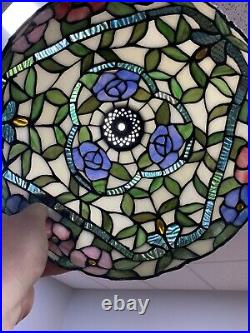 New! Handcrafted Stained Glass Tiffany Style Table Lamp 19 1/2Hx12W (1239)