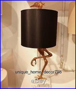 New Ibis Table Lamp Ostrich Bird Light Black & Gold Crane Safari Desk Bedroom