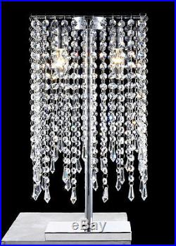 New Modern Luxury Crystal Raindrop Table Light Lamp Lighting Bedroom H50cm
