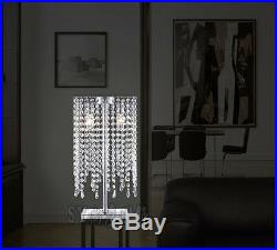 New Modern Luxury Crystal Raindrop Table Light Lamp Lighting Bedroom H50cm