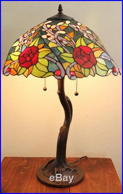 New Rose Tree Tiffany Style Table Lamp Stained Glass lamp Tiffany lighting
