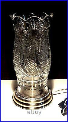New Waterford Crystal Seahorse Large Electric Hurricane Lamp
