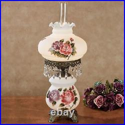 Olivia Jane Floral Flowers Hurricane Table Lamp White Handcrafted